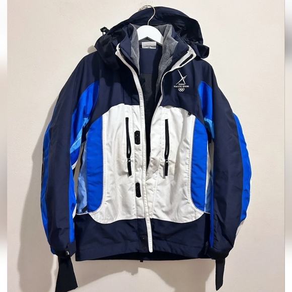 Vintage 2006 TORINO WINTER OLYMPICS Blue Warm ASICS SKI JACKET Men’s Sz XS